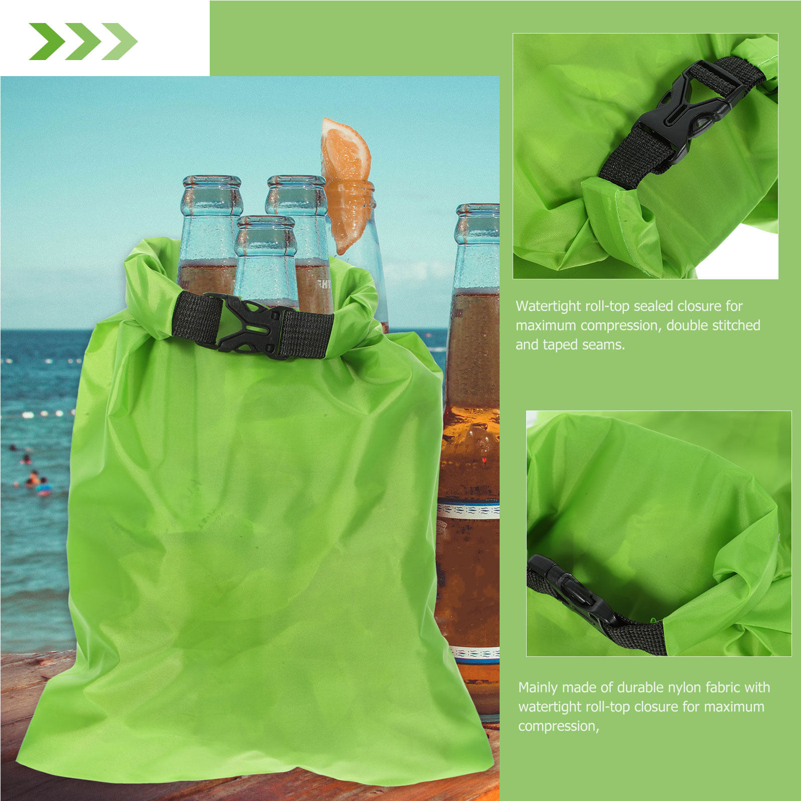 Fishing Kayak Storage Bag - 3Pcs Outdoor Waterproof Dry Bag Pouch